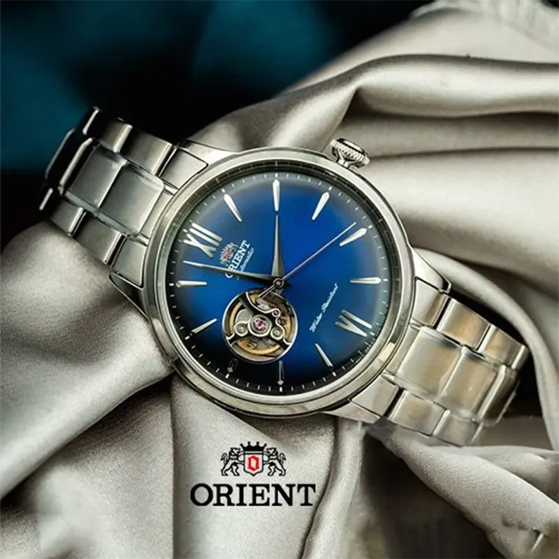 Orient Bambino Open Heart Blue Dial Watch For Men's  | RA-AG0028L